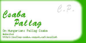 csaba pallag business card